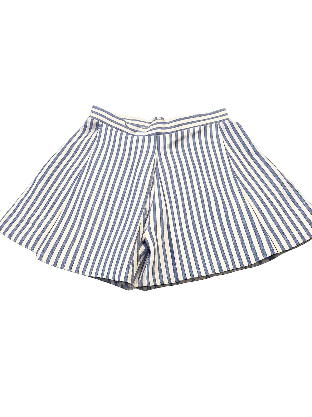 DO + BE Blue White Striped Linen Blend Shorts Coastal Summer Chic M Quiet Luxury - Picture 6 of 6